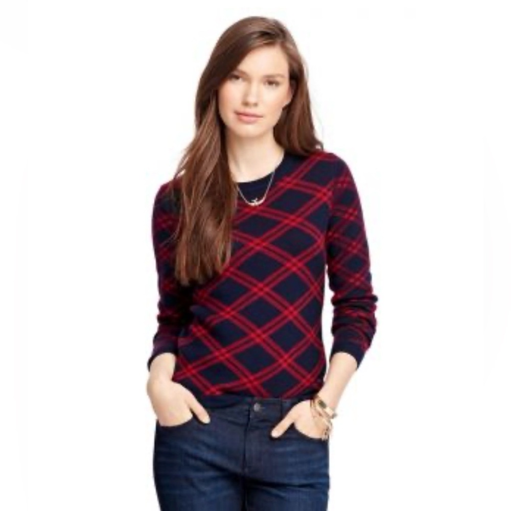 Brooks Brothers Red & Navy Merino wool sweater